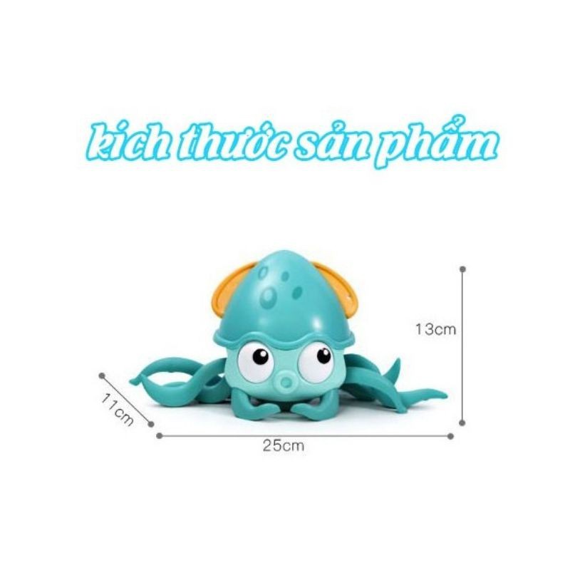 Đồ chơi bạch tuộc bơi lội, bạch tuộc kéo dây bò ngang bằng cót đồ chơi nhà tắm vui nhộn cho bé
