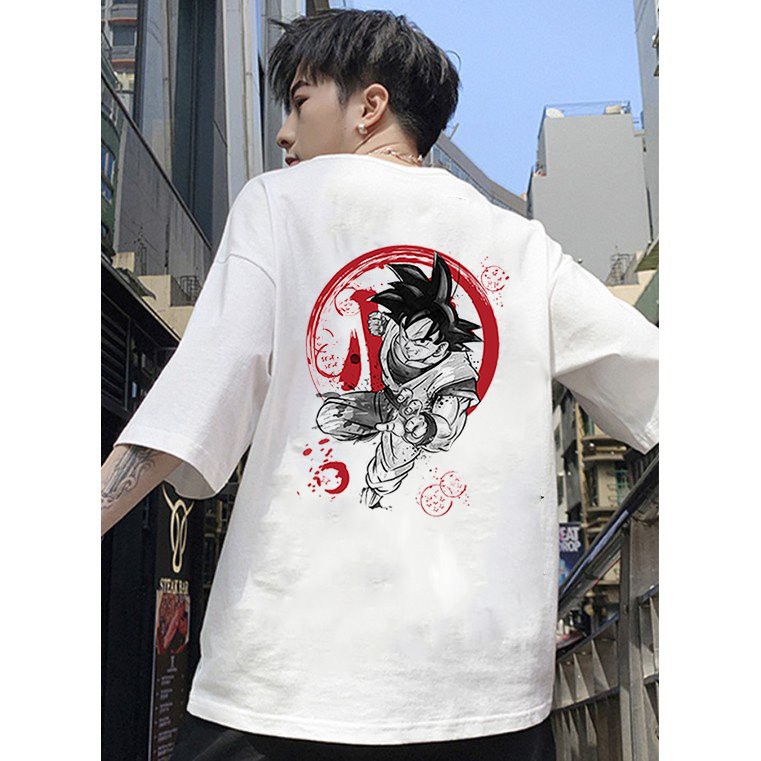 Áo thun tay lỡ nam họa tiết goku form rộng vải dày mịn 2020T2622
