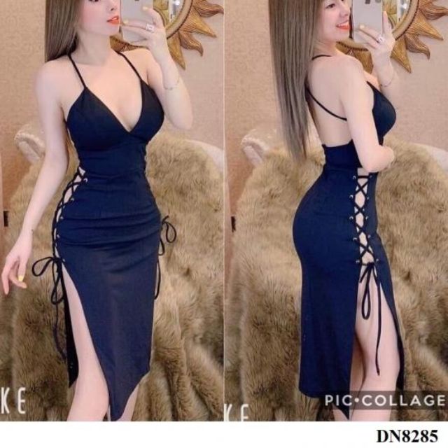 Đầm body đan dây hở ngực sexy