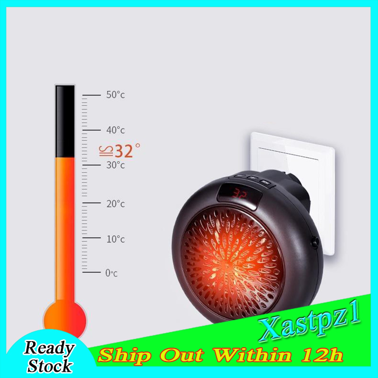 [Ready Stock] Electric Wall Socket Heater Mini Portable Personal Space Warmer Fan