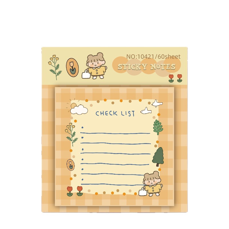 Bộ 60 Tờ Giấy Dán Ghi Chú Họa Tiết Hoạt Hình Kiểu Hàn Quốc Sáng Tạo