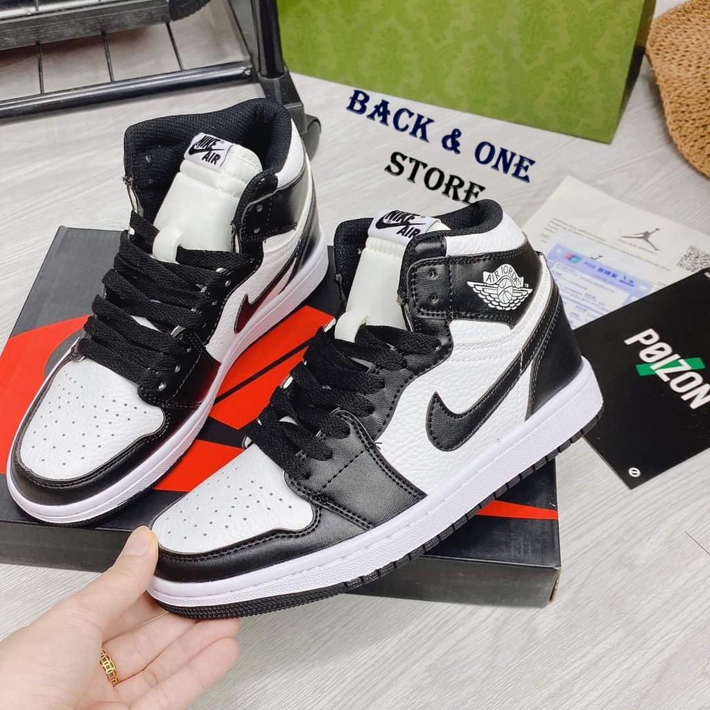 Giày JORDAN 1 PANDA Cao Cổ ⚡️FULL BOX BILL⚡️ Giày 𝐉𝐨𝐝𝐚𝐧 JD1 Đen Trắng Cổ Cao, High Panda Trẻ Trung Nam Nữ 2021 | BigBuy360 - bigbuy360.vn