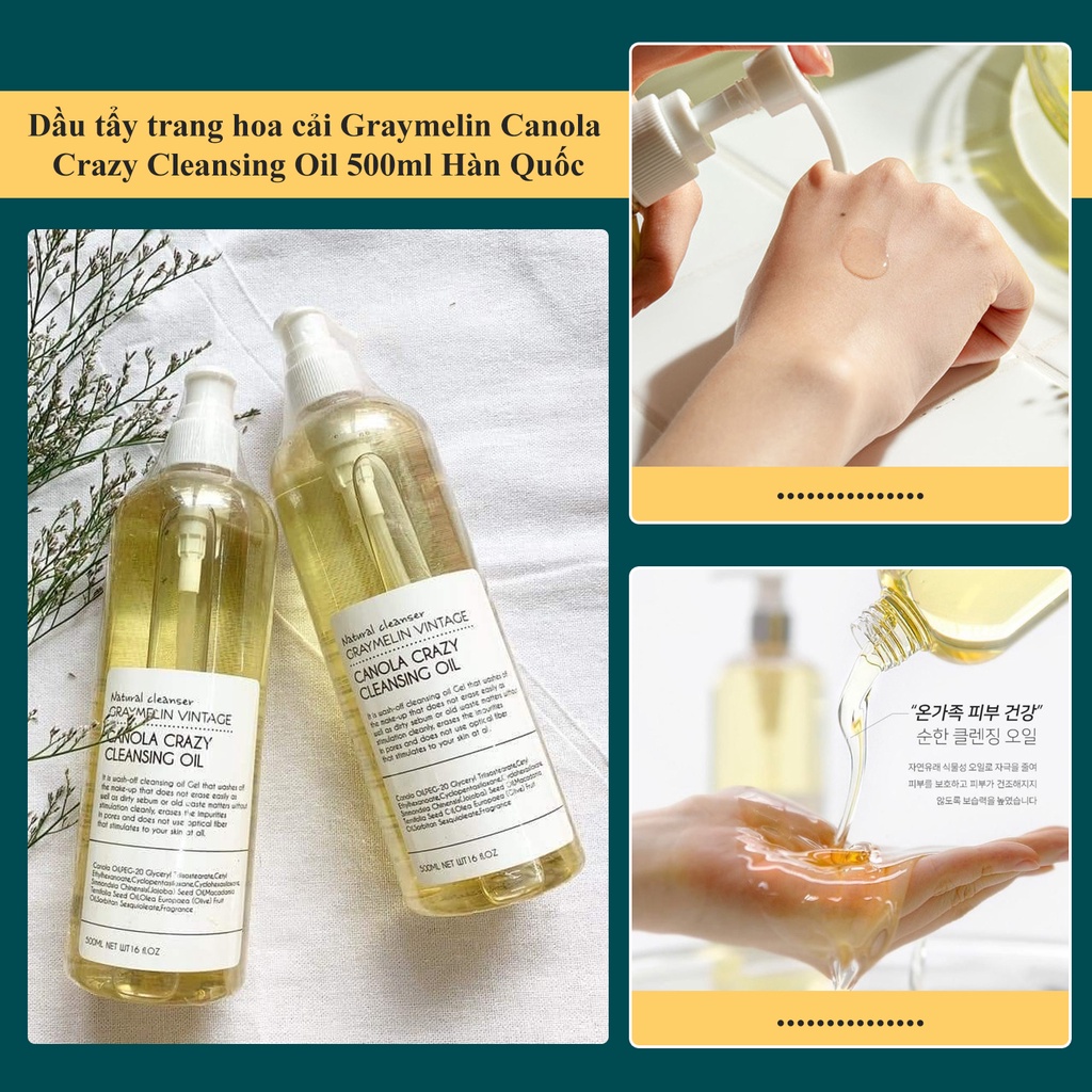 Dầu tẩy trang hoa cải Graymelin Vintage Canola Crazy Cleansing Oil Hàn Quốc