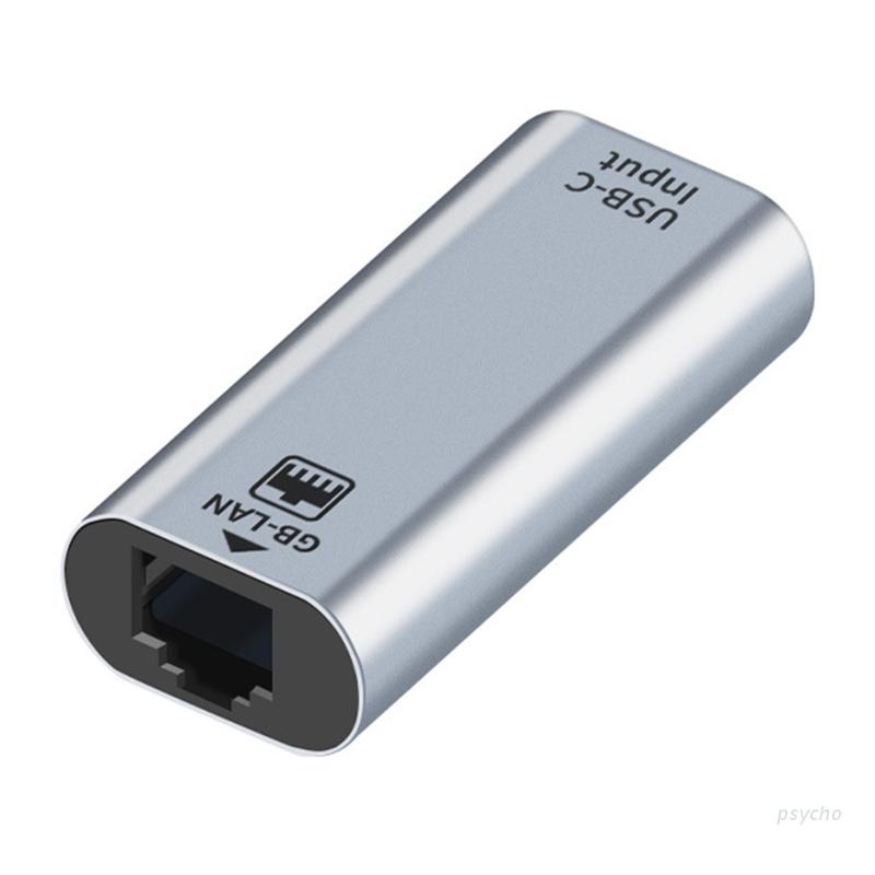 Đầu nối chuyển đổi psy plug and play giắc cắm type-c sang cổng mạng rj45 cho máy tính/điện thoại/máy tính bảng/usb c