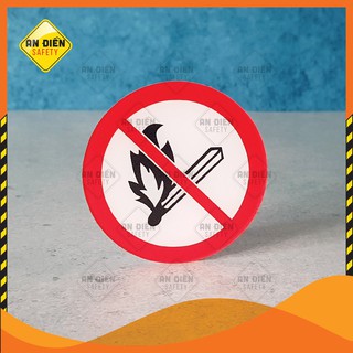 Biển báo mica Cấm LỬA No Fire dán tường, dùng để phòng chống khu vực dễ cháy nổ, có 2 kích thước dễ lựa chọn