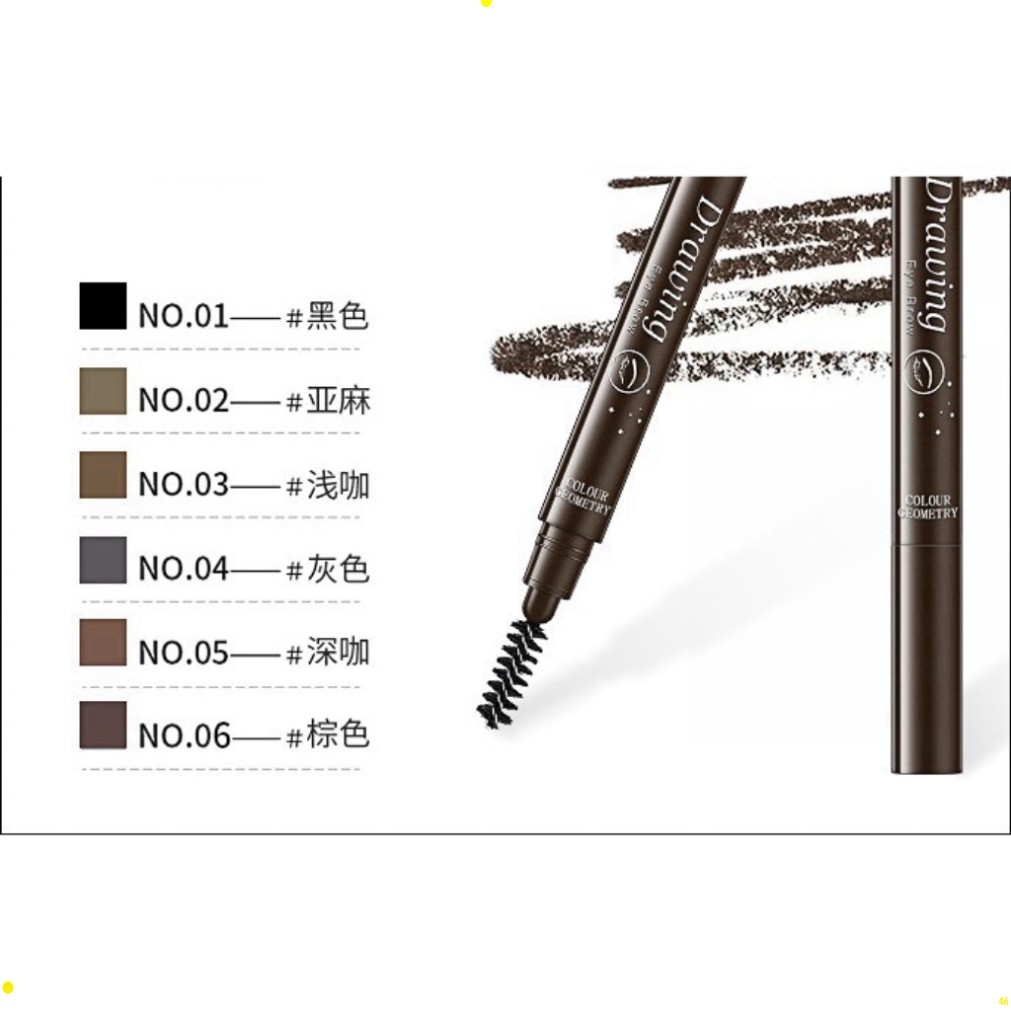 Chì Kẻ Mày Lameila Drawing Color Geometry, bút chì kẻ lông mày 2 đầu xé chống trôi không thấm nước Nội Địa Trung klk | BigBuy360 - bigbuy360.vn