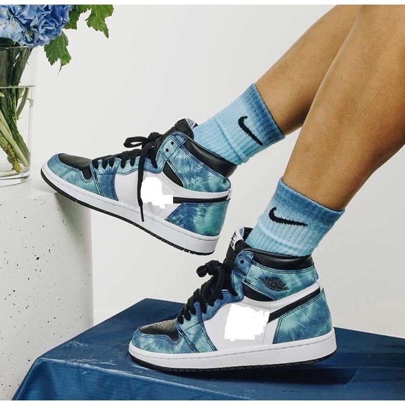 Giày thể thao jodan tie dye, giày jd1 xanh loang nước biển cao cổ nam nữ đủ size hàng cao cấp hot hít | BigBuy360 - bigbuy360.vn