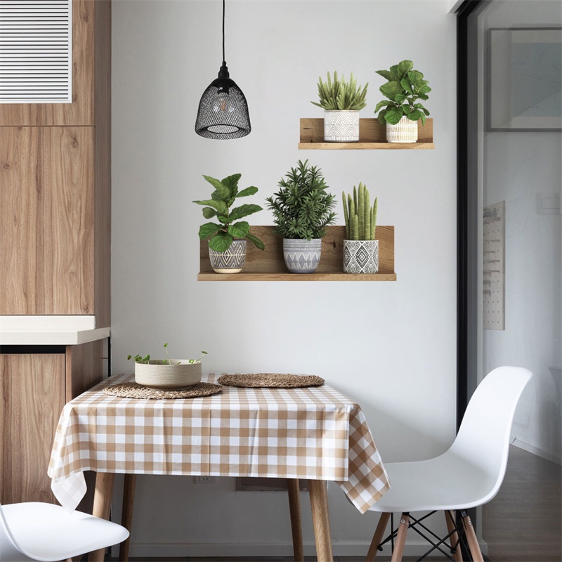 Watercolor style potted green value wall stickers decorative PVC personalized plant potted stickers