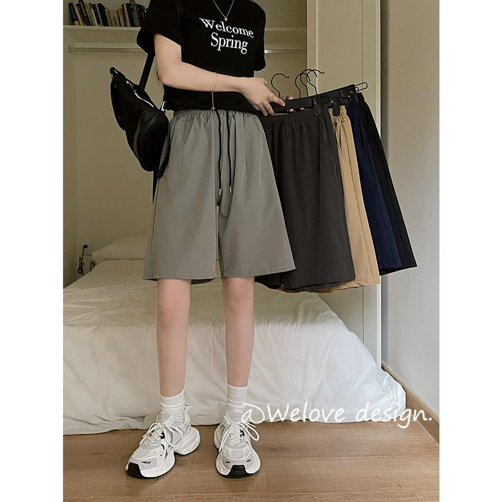 「 WELOVE1 」Quần Short Thể Thao Nữ Lưng Cao Ống Rộng Màu Sắc Đa Dạng