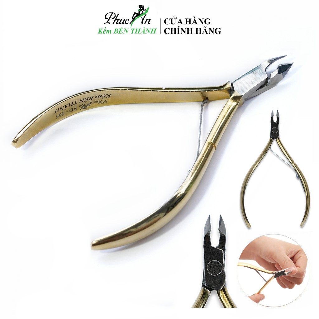 Kềm Cắt Da KD555 Xi Vàng Mạ Vàng , Kềm Nail Nhặt Da Chính Hãng Kềm Bến Thành KD555