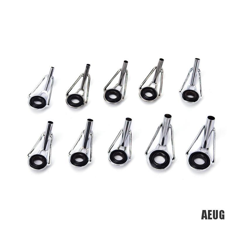 Set 80 khoen dẫn cho cần câu cá bằng thép màu đen với 10 kích thước