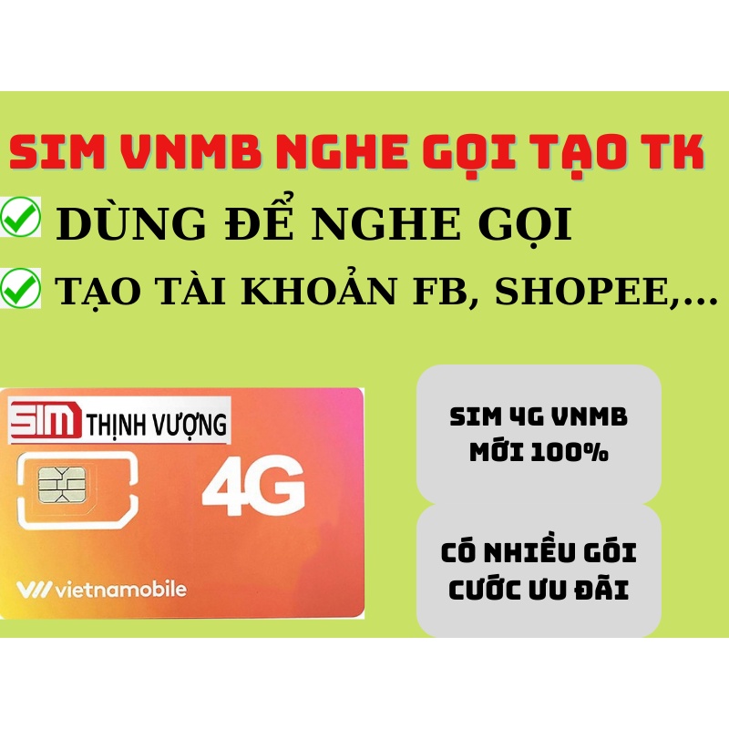 SIM VNMB NGHE GỌI | TẠO TÀI KHOẢN SIÊU RẺ | GIA HẠN ĐƯỢC KHÔNG CẦN NẠP TIỀN