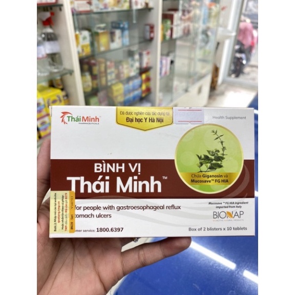 [CHÍNH HÃNG ] Bình Vị Thái Minh - Hộp 20 viên - Giảm Trào Ngược Dạ Dày,  Giảm Thiểu Các Biểu Hiện Của Viêm Loét Dạ Dày