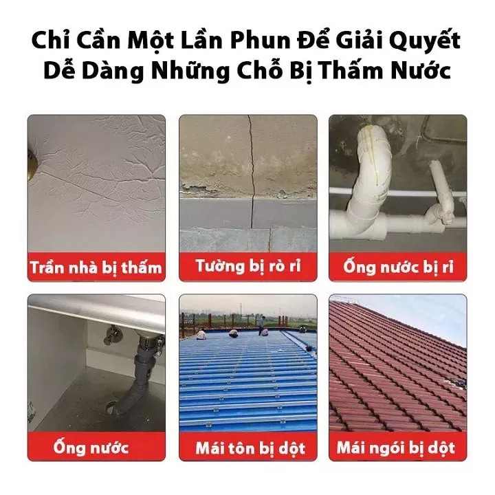 Bình xịt chống thấm tường, dột trần nhà 450ml tiện ích