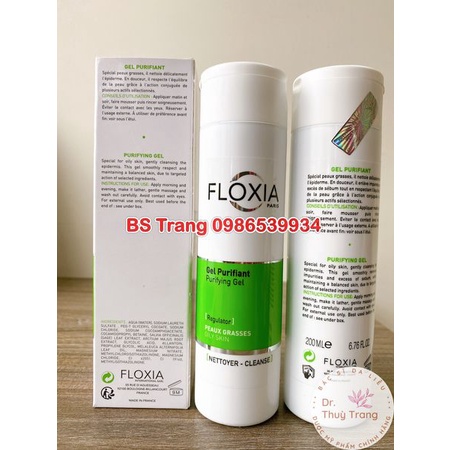 Sữa rửa mặt cho da nhờn mụn FLOXIA Purifying Gel Regulator - 200ml