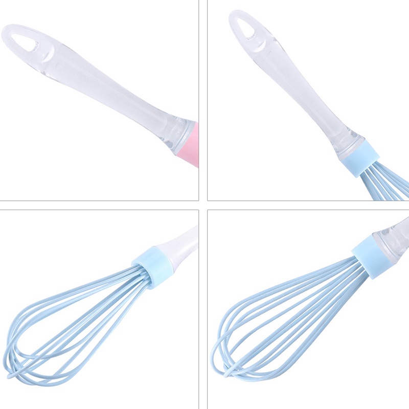 Dụng Cụ Đánh Trứng Bằng Nhựa silicone Màu Hồng Có Tay Cầm Tiện Lợi