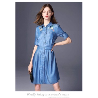 Đầm jean lụa nữ cao cấp mền mát kiểu dáng năng động QCNP3991