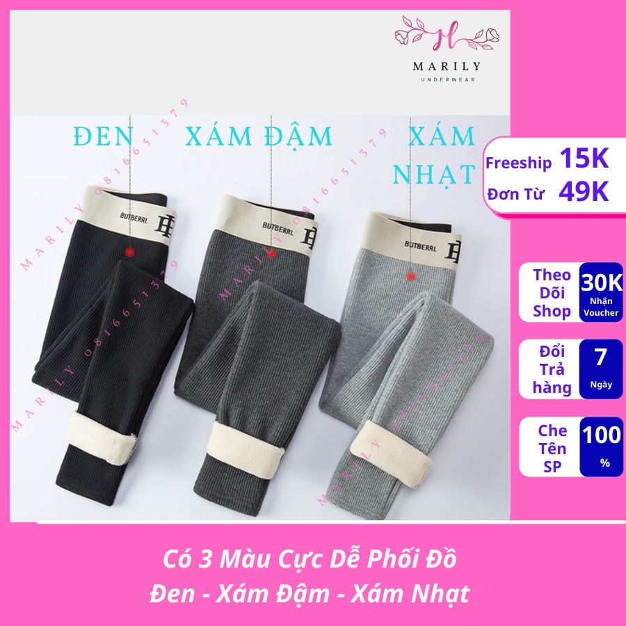 QUẦN LEGGING  Gân TĂM BB LÓT LÔNG SIÊU ẤM CHO NỮ