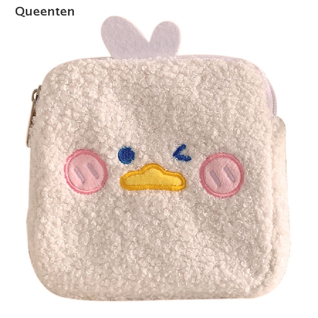 Queenten Túi Đựng Mỹ Phẩm Son Môi Chìa Khóa Tai Nghe Bằng Vải Bông Nhỏ Gọn Dễ Thương