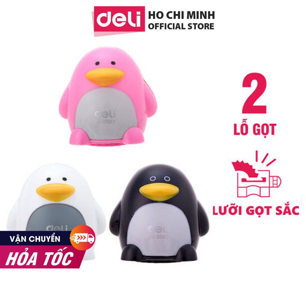 [Mã LIFEDELI20K5 giảm 20K đơn 0Đ] Gọt chì mini - hình chim cánh cụt màu đen - E0563