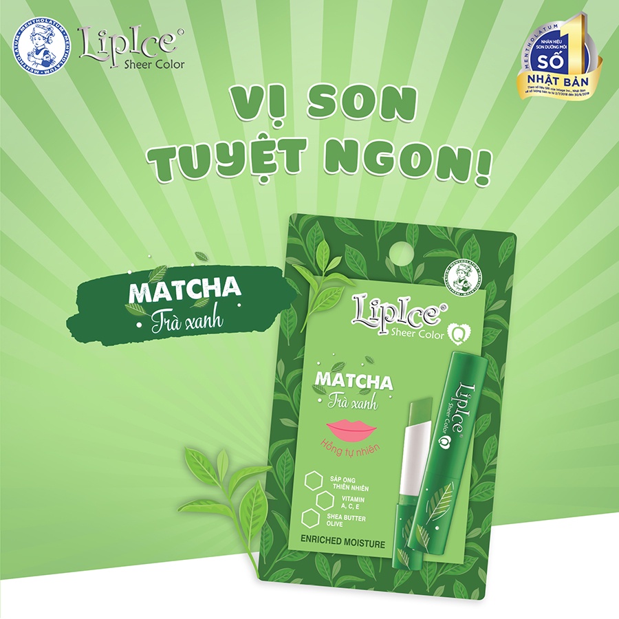 Son dưỡng môi LipIce Sheer Color Q Matcha thỏi 2.4g