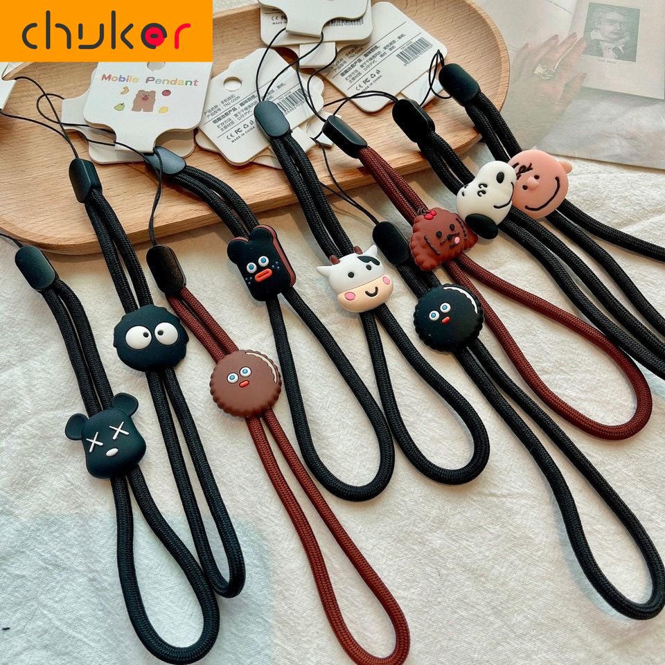 Dây Đeo Điện Thoại Bằng Nylon Silicon Họa Tiết Hoạt Hình Dễ Thương