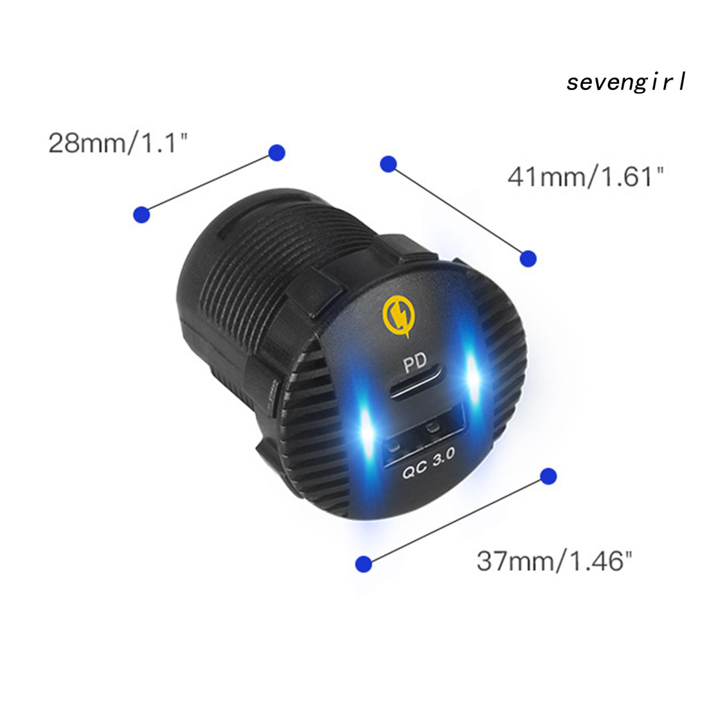 Tẩu Sạc Nhanh Sev-Atu Pd 18w Qc3.0 Chống Nước Cho Xe Ô Tô / Mô Tô