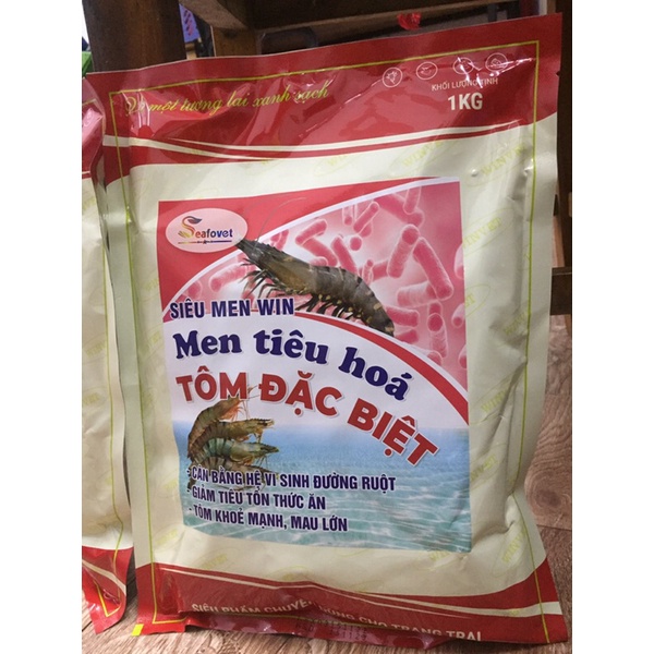 Men tiêu hoá tôm đặc biệt 1kg. Hỗ trợ tiêu hoá tối ưu, hấp thu thức ăn tốt, giảm bệnh đường ruột. tăng trọng nhanh