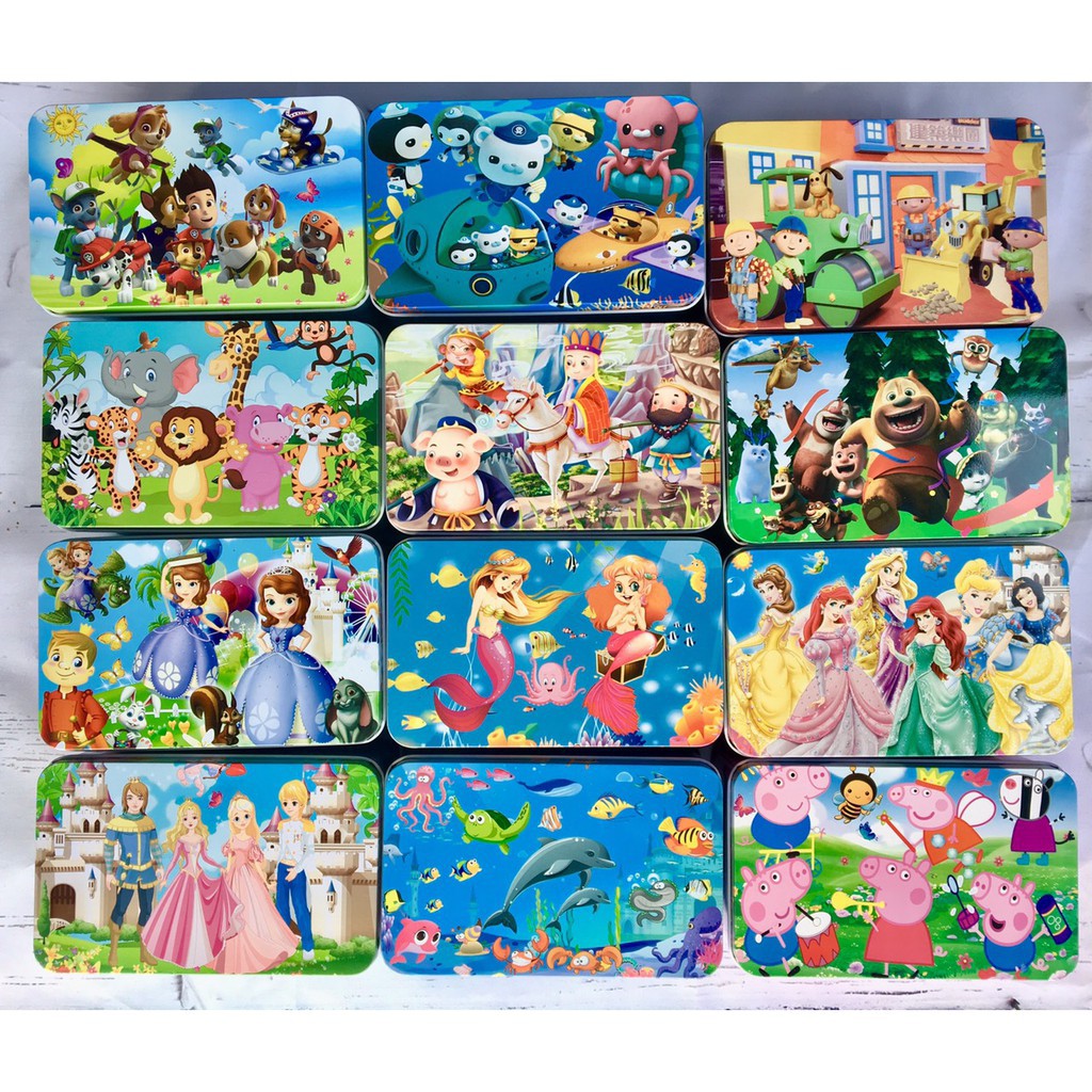 CHỌN MẪU] Đồ chơi tranh ghép 200 miếng Puzzle hộp sắt cao cấp cho bé