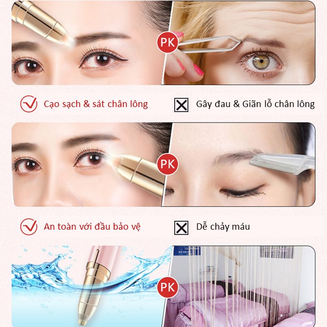 Bút tỉa lông mày Flawless cạo lông an toàn hiệu quả sử dụng cáp sạc tiện lợi