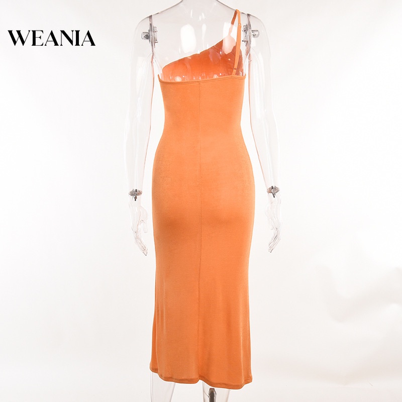 Đầm WEANIA lệch vai thiết kế xẻ tà quyến rũ thời trang dành cho nữ