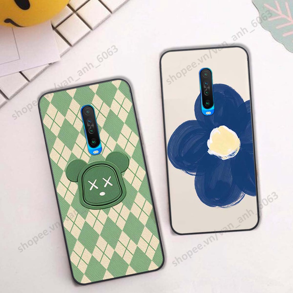 Ốp lưng Xiaomi Redmi K30 / Redmi K30 5G in hình hoa, gấu rich bear nghệ thuật, thời trang