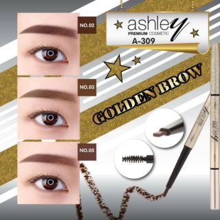 Chì Tán Vẽ Chân Mày Chống Thấm Nước ASHLEY Golden Brow 3D Waterproof 1.5g - Thái Lan