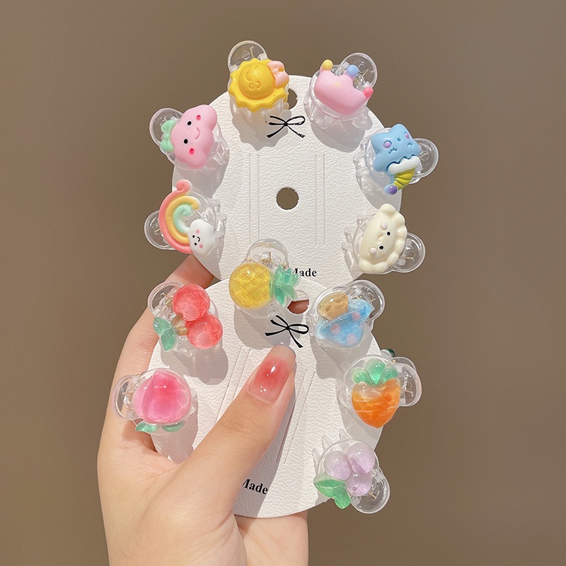 Kẹp Tóc Hình Hoạt Hình Nhiều Màu Sắc Dễ Thương Cho Bé Gái/phụ kiện tóc trẻ em/Kẹp tóc tròn mini nhiều màu