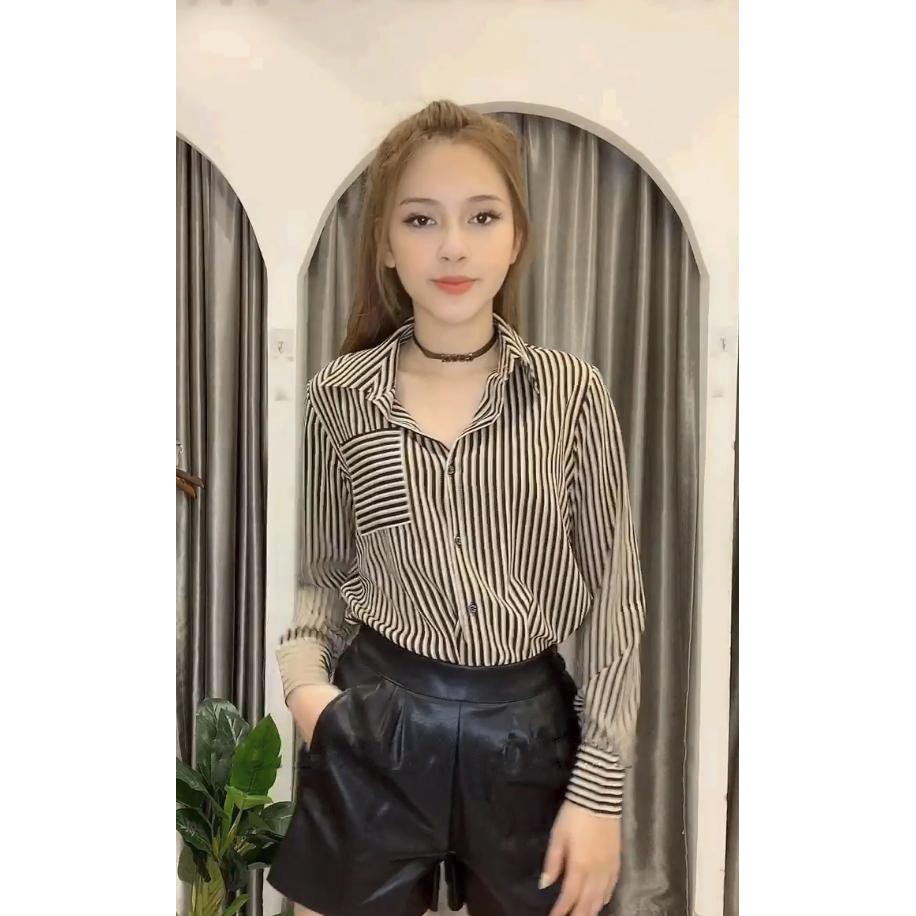 Áo Nữ Công Sở, Sơ Mi 3 Màu Xanh, Hồng, Trắng Cực đẹp