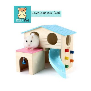 tuan111 Nhà gỗ 2 tầng cầu trượt Carno cho Hamster tuan111