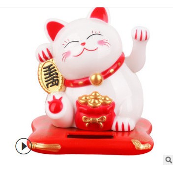 Mèo may mắn đẹp, Mèo thần tài dùng năng lượng mặt trời - Trang trí xe ô tô, bàn làm việc, quà tặng