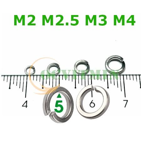 DVM# - Vòng Đệm Vênh M2 M2.5 M3 M4 Thép Không Gỉ, Long đền Vênh Inox 304 Hút Nam Châm