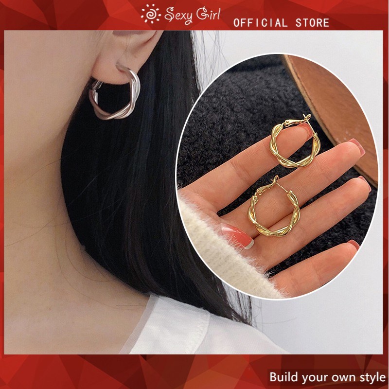 Khuyên Tai Nữ Hình Tròn Thời Trang Hàn Quốc Cá Tính