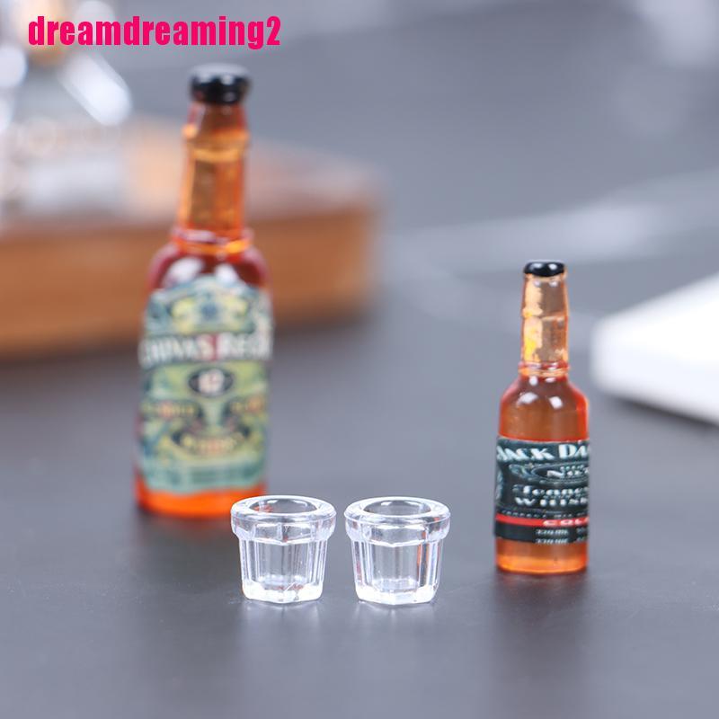 Bộ 4 Mô Hình Chai Rượu Mini Trang Trí Nhà Búp Bê