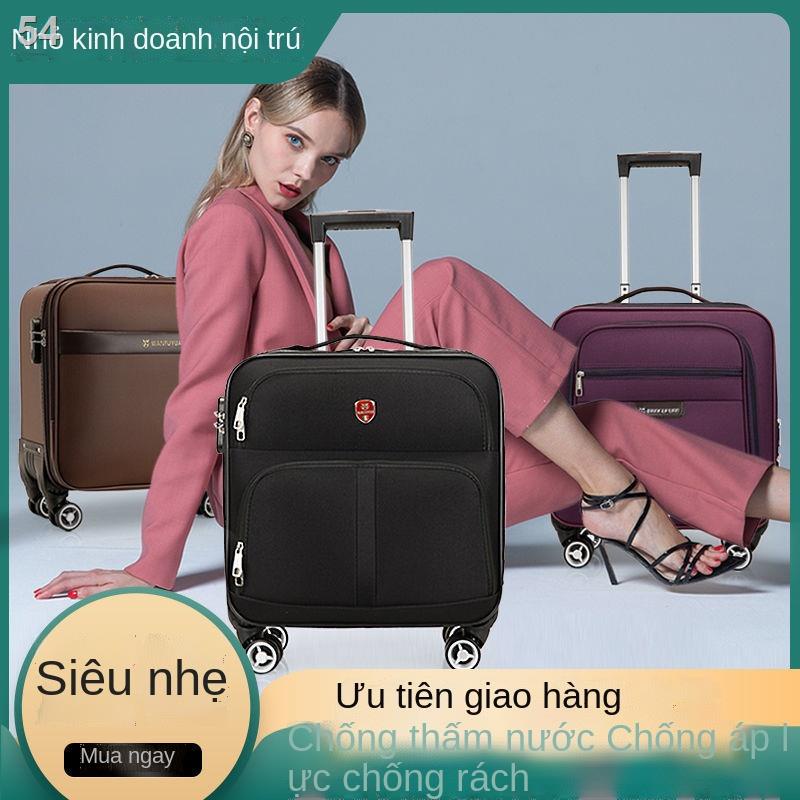 （Hộp kéo）Vali nhỏ, vải Oxford, kéo doanh nhân, da password 18 inch, nam nữ
