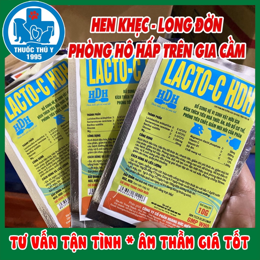 MEN TIÊU HÓA LACTO-C  10G KÍCH THÍCH TIÊU HÓA, TĂNG HẤP THỤ THỨC ĂN VẬT NUÔI