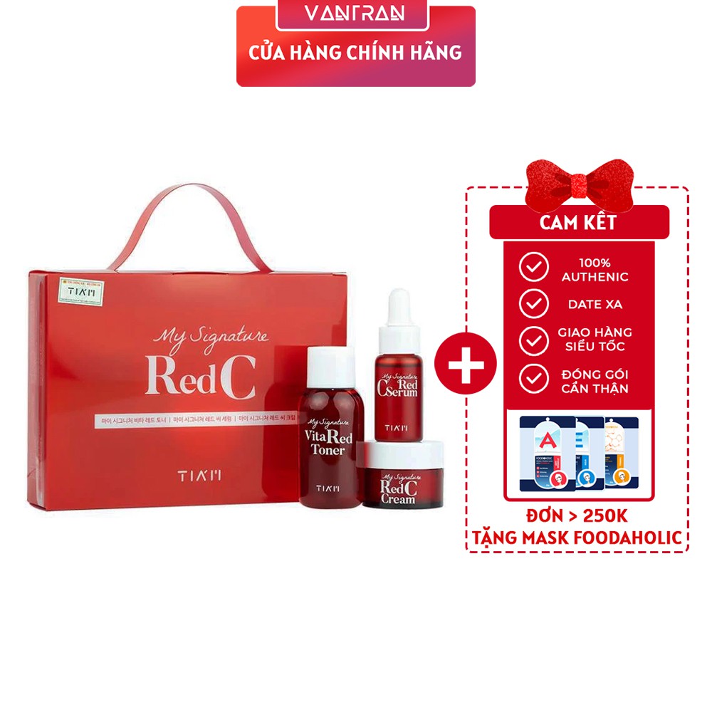 [Tiam_Mẫu Mới 2020] Set Mini dưỡng trắng da, làm mờ thâm Tiam My Signature Red C