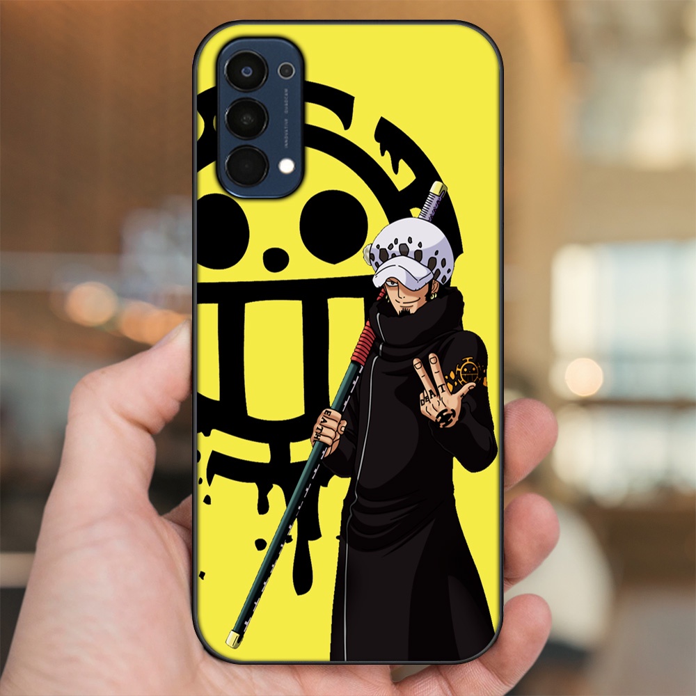 Ốp lưng Oppo Reno 4 viền đen in hình Law One Piece