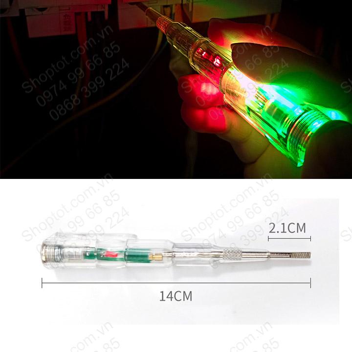 Bút thử điện thông minh thế hệ mới, loại 2 đèn LED xanh đỏ, kiểm tra dây điện, đứt ngầm ngầm, đo thông mạch