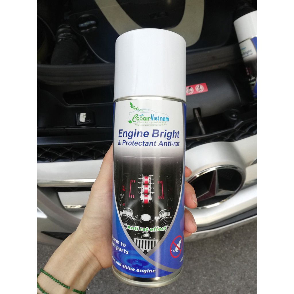 Xịt chống chuột &amp; làm sạch động cơ ô tô 3in1 Engine Bright hàng Thái Lan chính hãng (có video) EcoAirVN