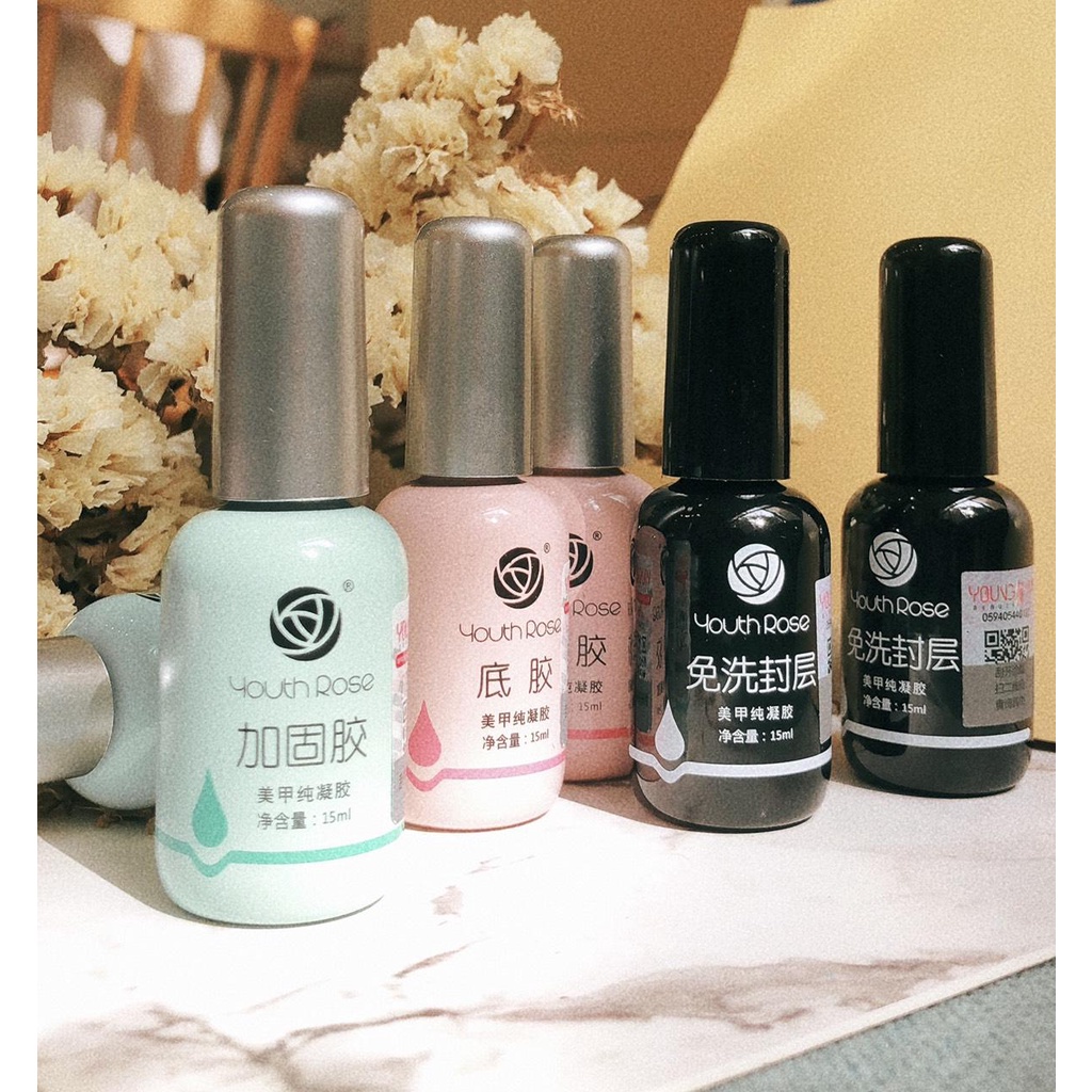 Base top cứng móng gel Hoa hồng