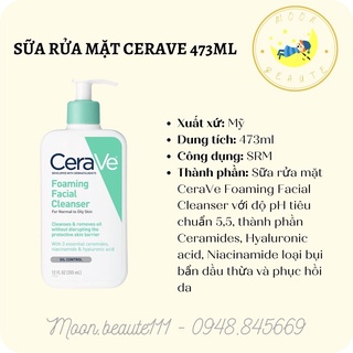Sữa rửa mặt dành cho da dầu mụn CeraVe 473ML
