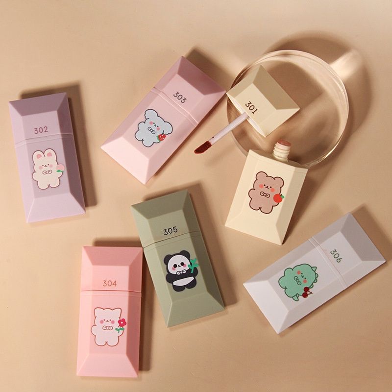 [Hàng mới về] Son kem lì trang điểm chống nước thiết kế vỏ hoạt hình dễ thương