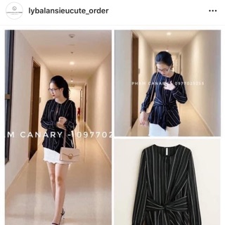 Áo kẻ đen mng 4103/0644 195k+2% phí shopee